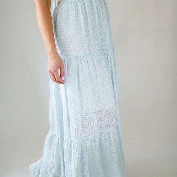 Meet Me In Santorini* Open Back* Sundress* Blue* Sz M - Picture 4 of 10